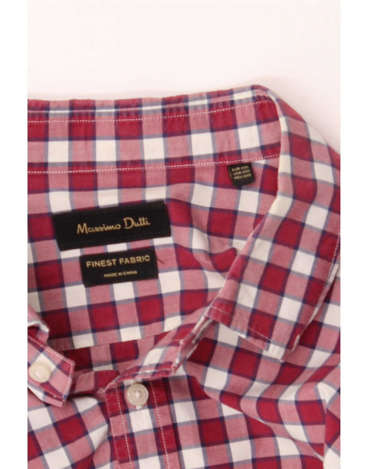 Massimo Dutti Camicia da uomo 2XL a quadretti rosa