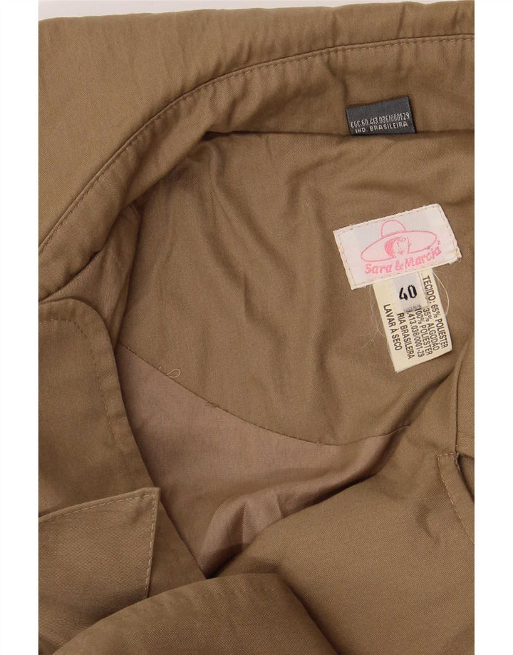 Trench oversize lungo da donna vintage IT 40 piccolo in poliestere beige