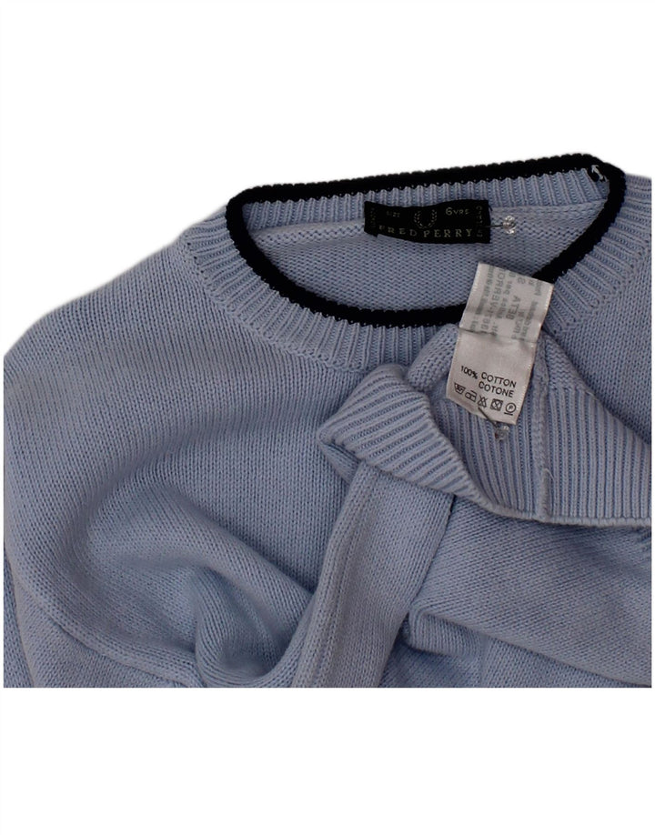 Maglione maglione girocollo da ragazzo Fred Perry 5-6 anni in cotone blu
