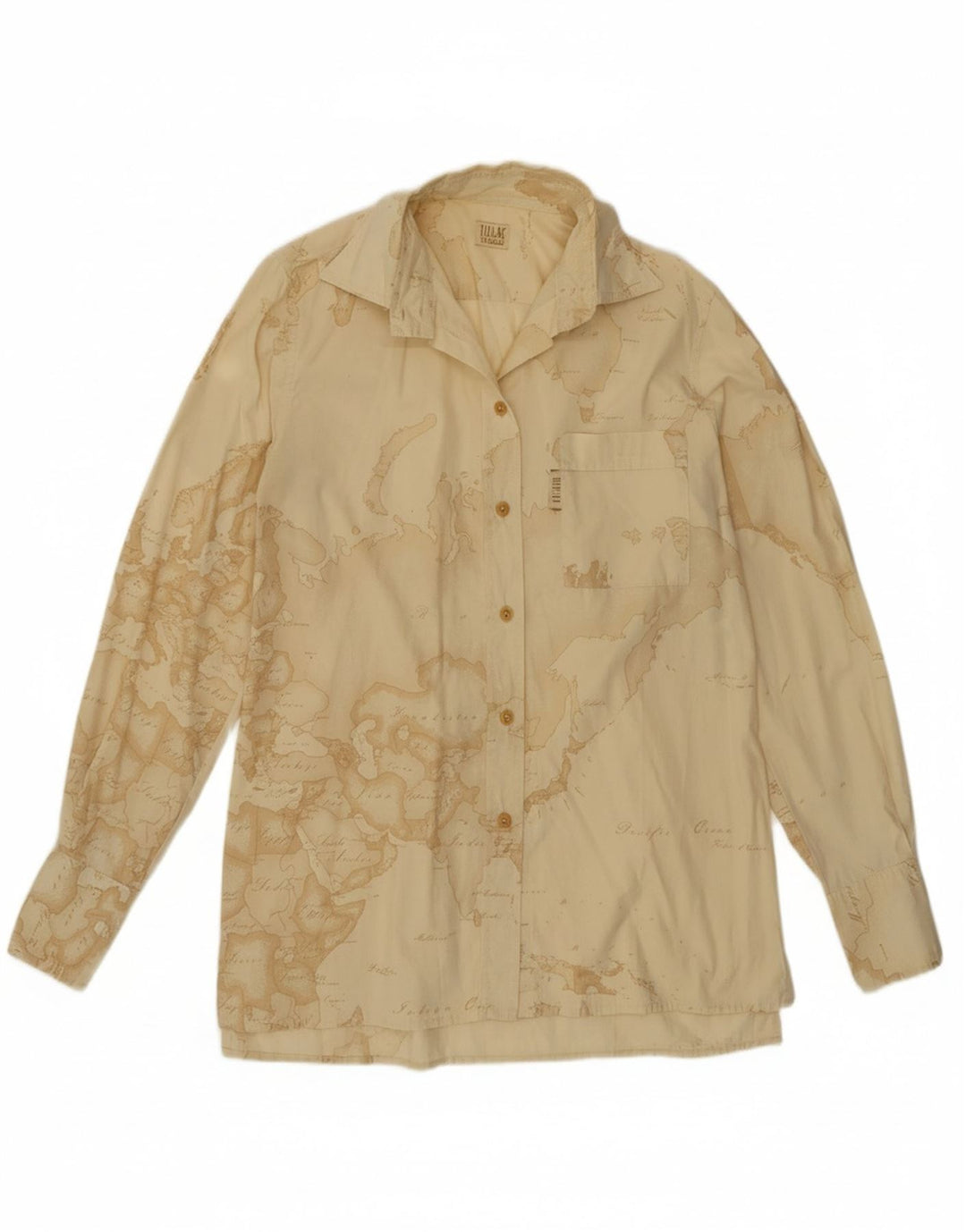 ALVIERO MARTINI Camicia grafica da donna IT 42 Cotone beige medio
