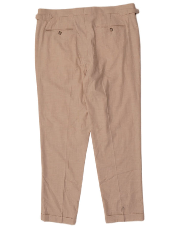 Pantaloni chino affusolati da uomo Marks & Spencer W36 L30 poliestere beige