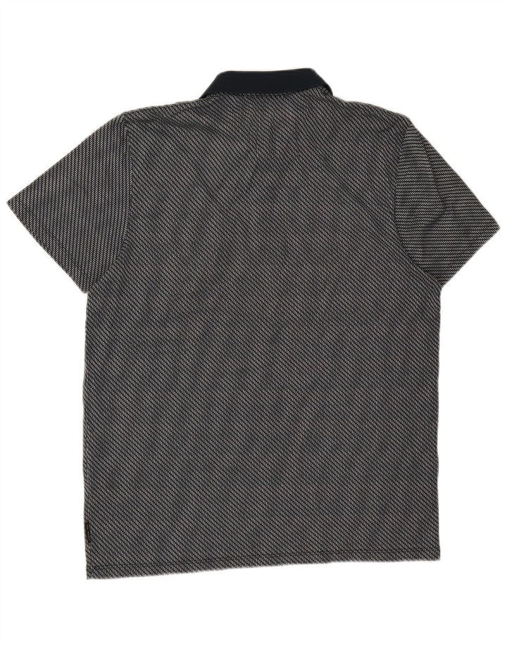 Polo da uomo Ted Baker taglia 4 grande in poliestere maculato blu navy