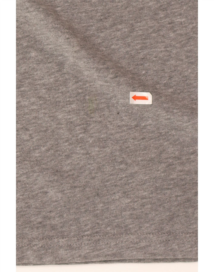 Top grafico da uomo Superdry a maniche lunghe in cotone color block grigio piccolo
