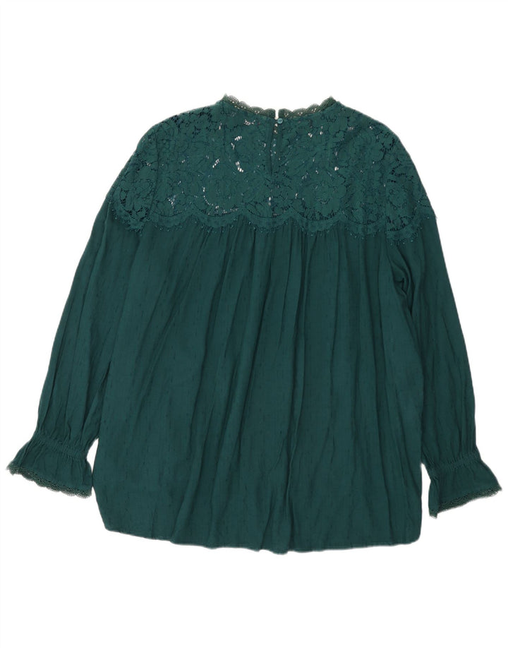 Top camicetta da donna Marks & Spencer UK 22 3XL viscosa verde
