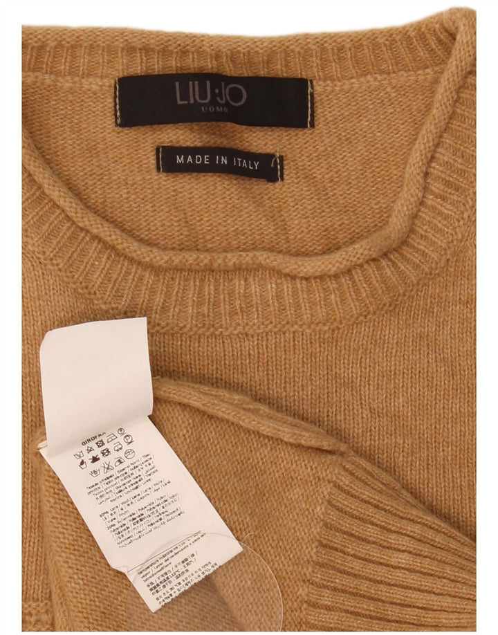 Maglione maglione girocollo da donna Liu Jo UK 16 grande lana marrone