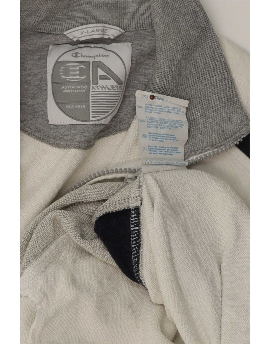 Giacca da tuta da uomo Champion XL in cotone color block bianco
