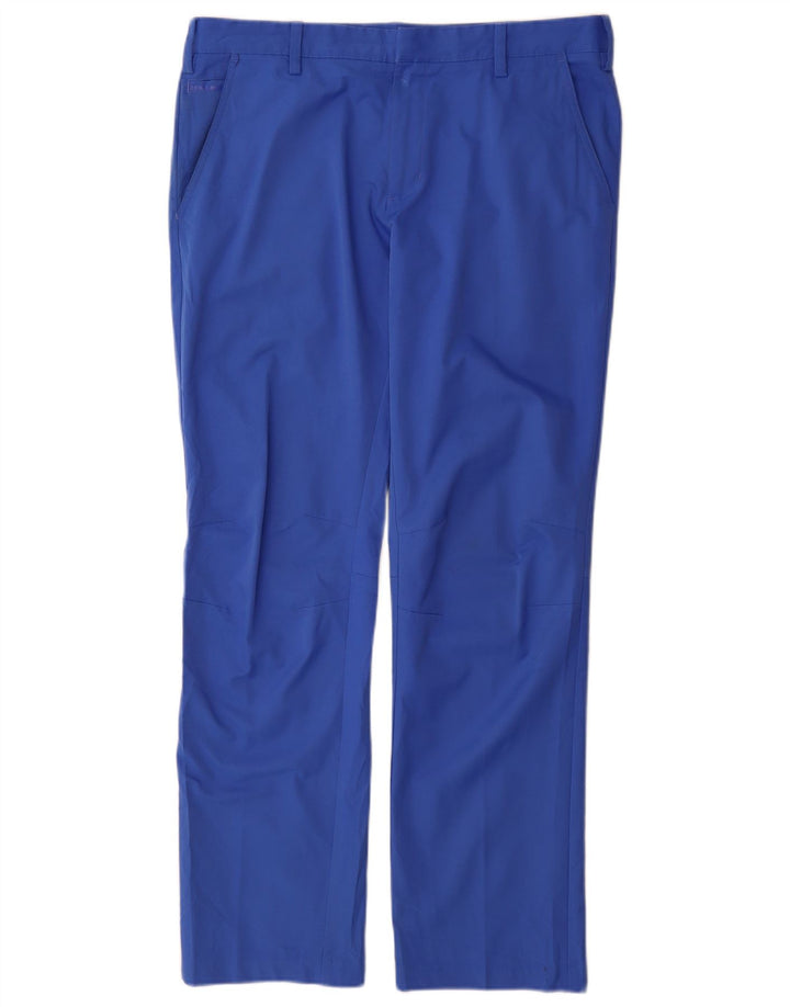 Pantaloni chino dritti Adidas Coolmax da uomo W34 L32 poliestere blu