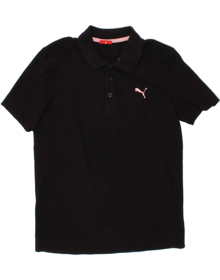 PUMA Womens Polo Shirt UK 14 Medium Black Cotton Vintage Puma and Second-Hand Puma from Messina Hembry 