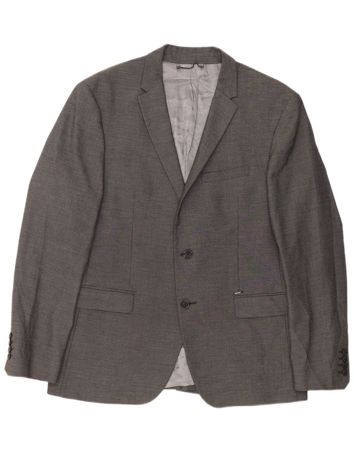 Giacca blazer da uomo a 2 bottoni Zara taglia 54 XL poliestere grigio
