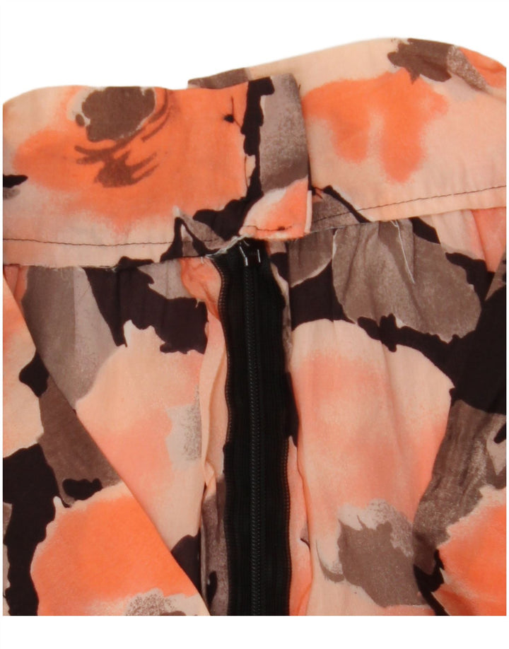 Gonna svasata da donna vintage W28 floreale arancione medio