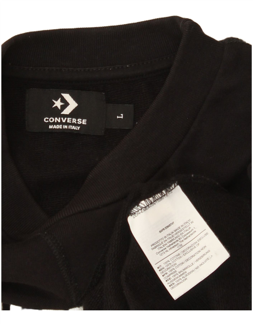 CONVERSE Womens All Star Graphic Sweatshirt Jumper UK 16 Large Black