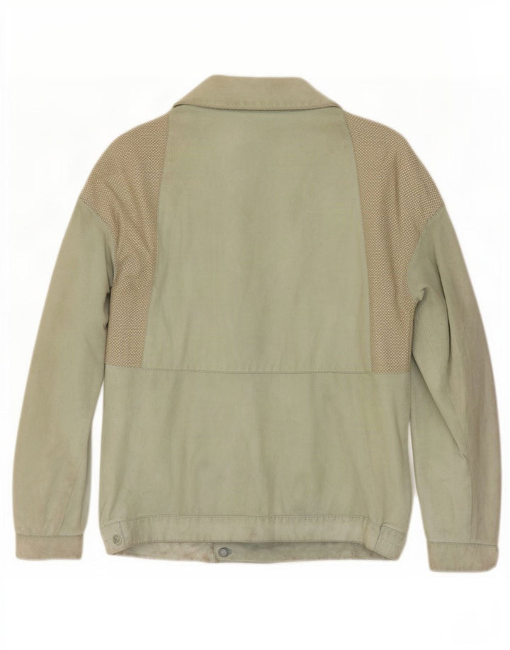Giacca vintage in pelle scamosciata da donna IT 44 in pelle verde medio