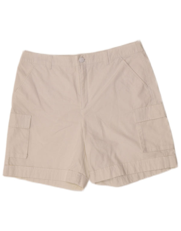 Pantaloncini cargo da donna a vita alta Esprit UK 14 Large W30 cotone bianco