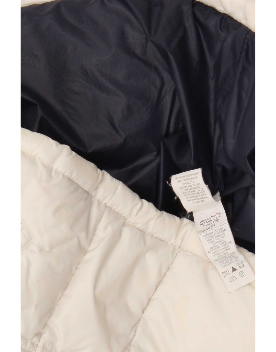 Giacca imbottita con grafica Moncler per ragazze 9-10 anni in poliammide color block bianco