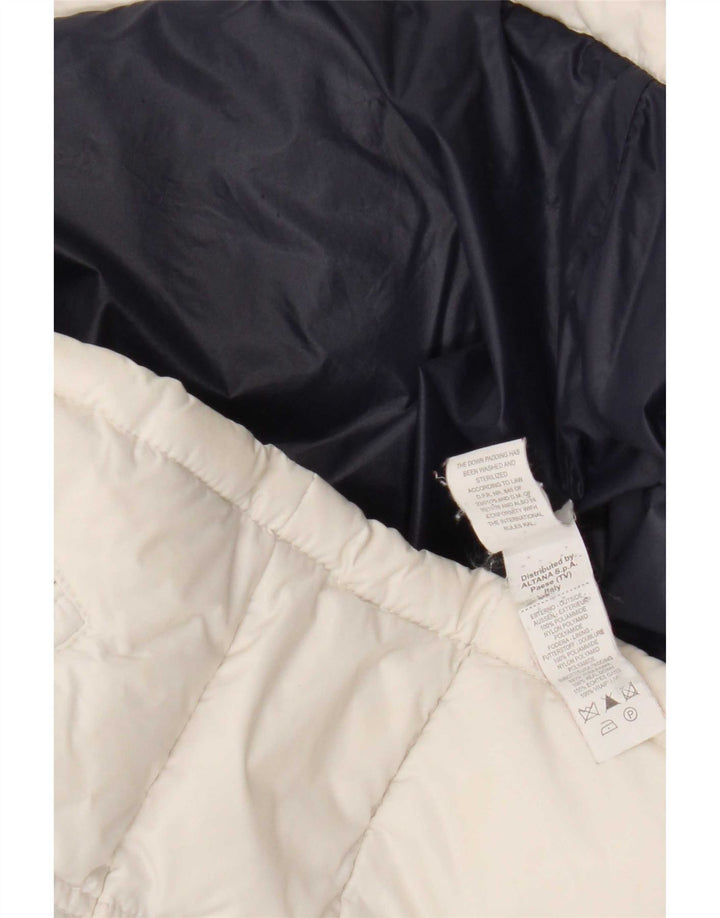 Giacca imbottita con grafica Moncler per ragazze 9-10 anni in poliammide color block bianco
