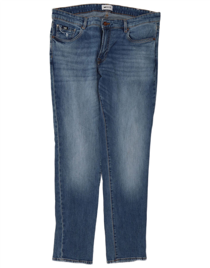 Jeans slim effetto consumato da uomo Gas W38 L32 cotone blu
