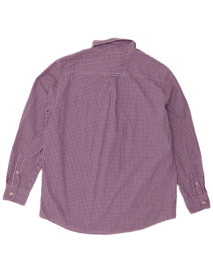 Camicia da uomo Chaps grande in cotone a quadretti viola