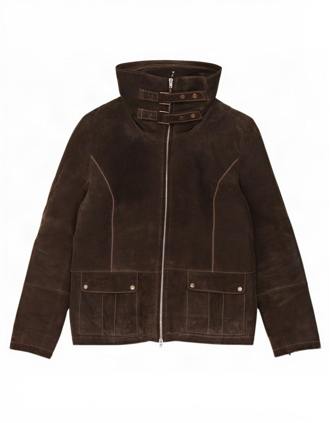 Giacca Donna Scamosciata Oviesse IT 46 Large Pelle Marrone