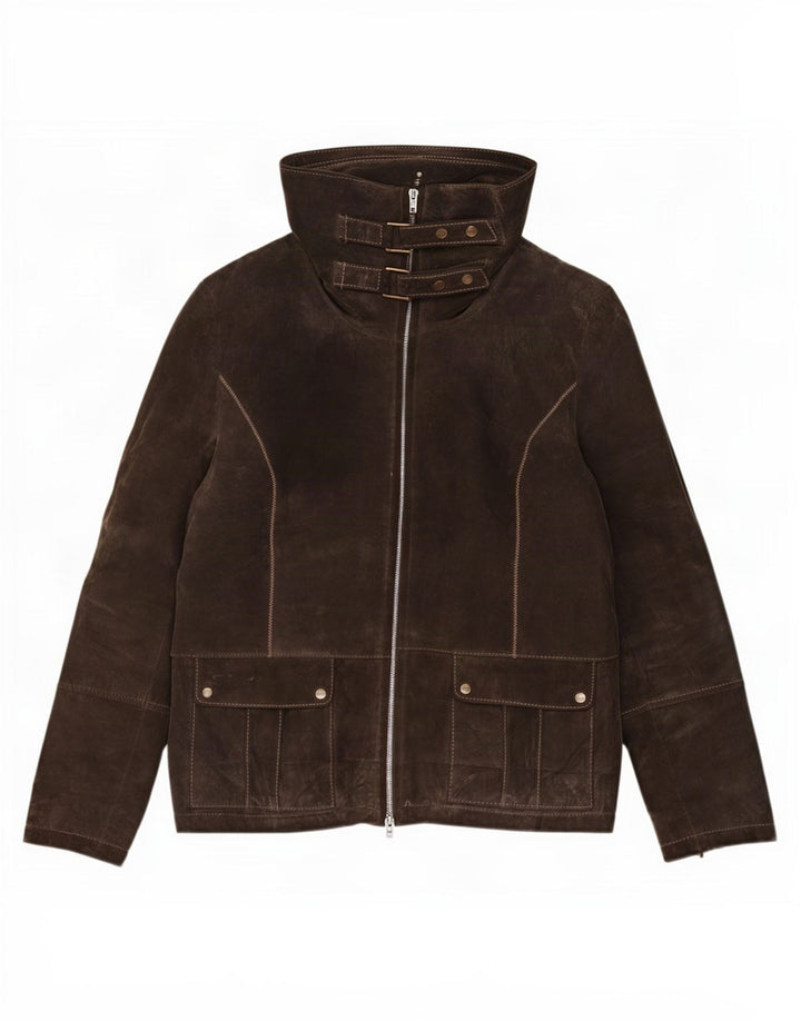 Giacca Donna Scamosciata Oviesse IT 46 Large Pelle Marrone