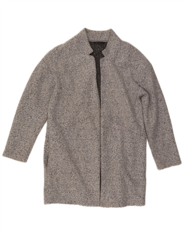 Soprabito aperto da donna Marks & Spencer UK 12 Poliestere screziato grigio medio