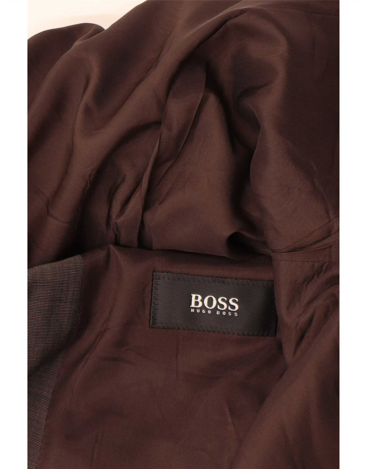Giacca blazer da uomo a 3 bottoni Hugo Boss EU 46 piccola lana vergine grigia