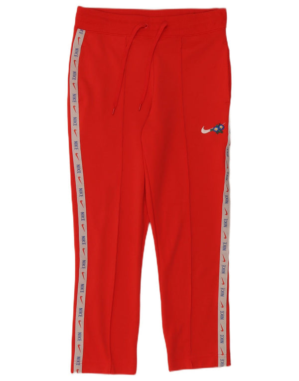 Pantaloni da tuta con grafica Nike da donna UK 10 Small Red Colourblock