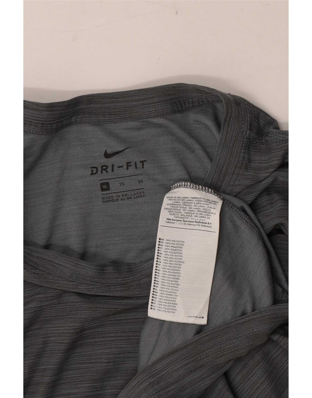 T-shirt Nike Dri Fit da uomo XL in poliestere chiazzato grigio