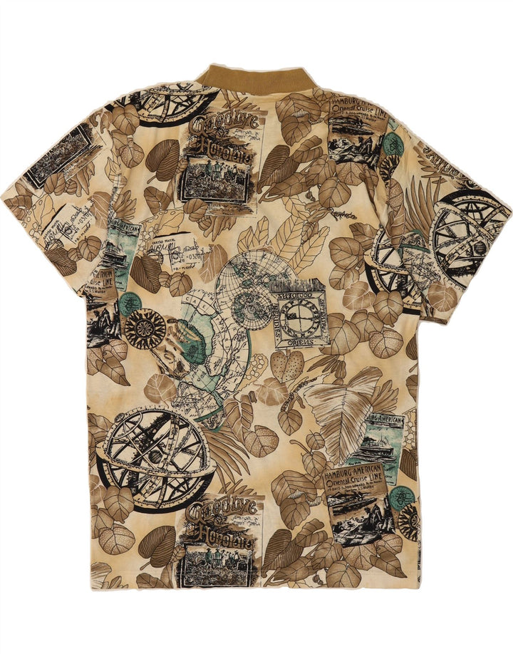 VINTAGE Mens Graphic T-Shirt Top Large Beige Vintage Vintage and Second-Hand Vintage from Messina Hembry 