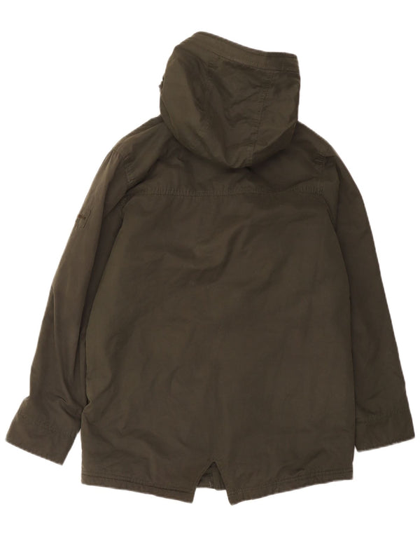 Parka con cappuccio da bambino ABERCROMBIE & FITCH 13-14 anni in poliestere kaki