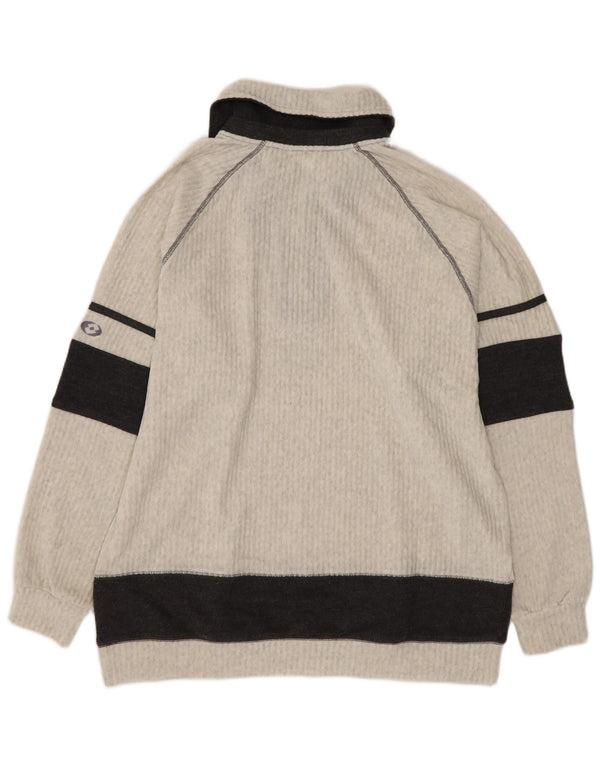 Maglione da uomo con collo alto Lotto, grande, in cotone color block grigio