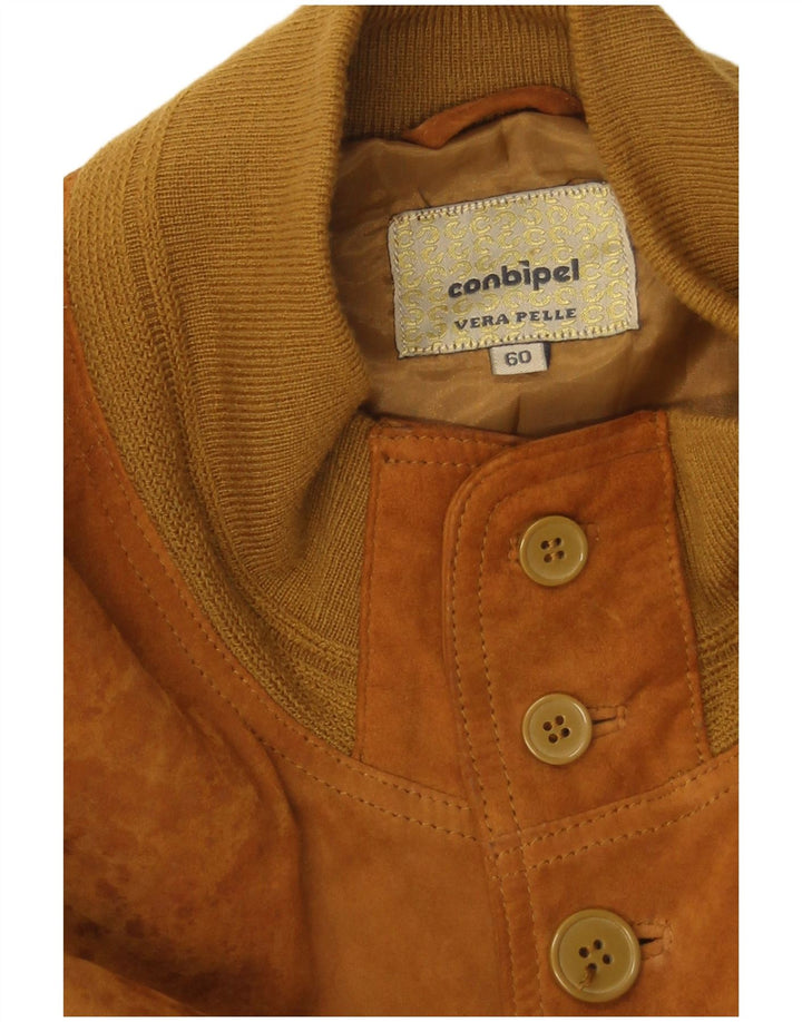 Bomber Uomo In Pelle Scamosciata Conbipel IT 60 3XL Pelle Marrone