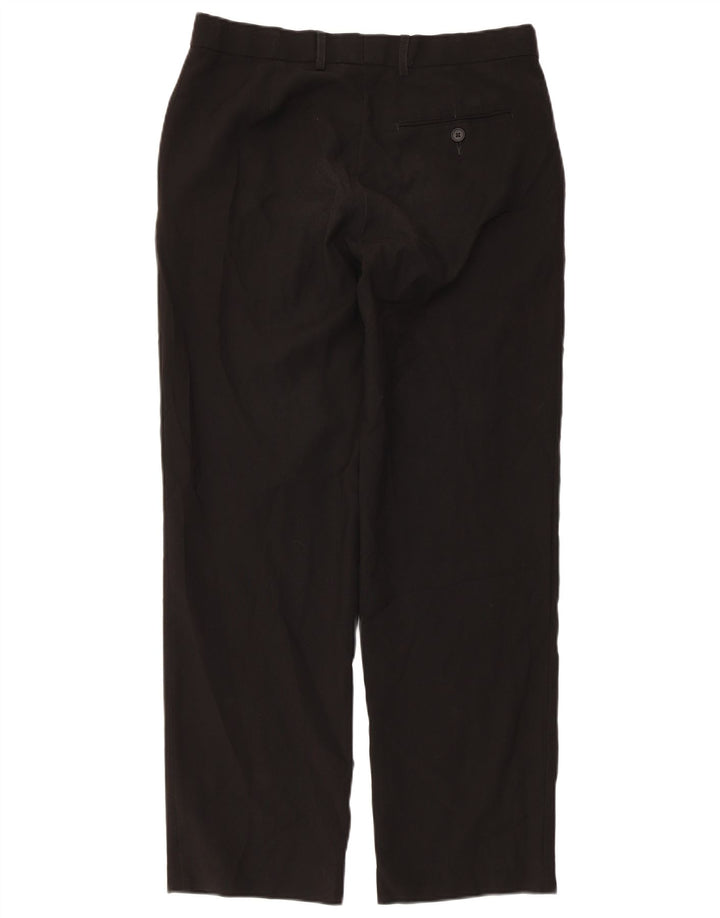 Pantaloni da abito dritti da uomo Marks & Spencer vestibilità regolare W32 L31 neri