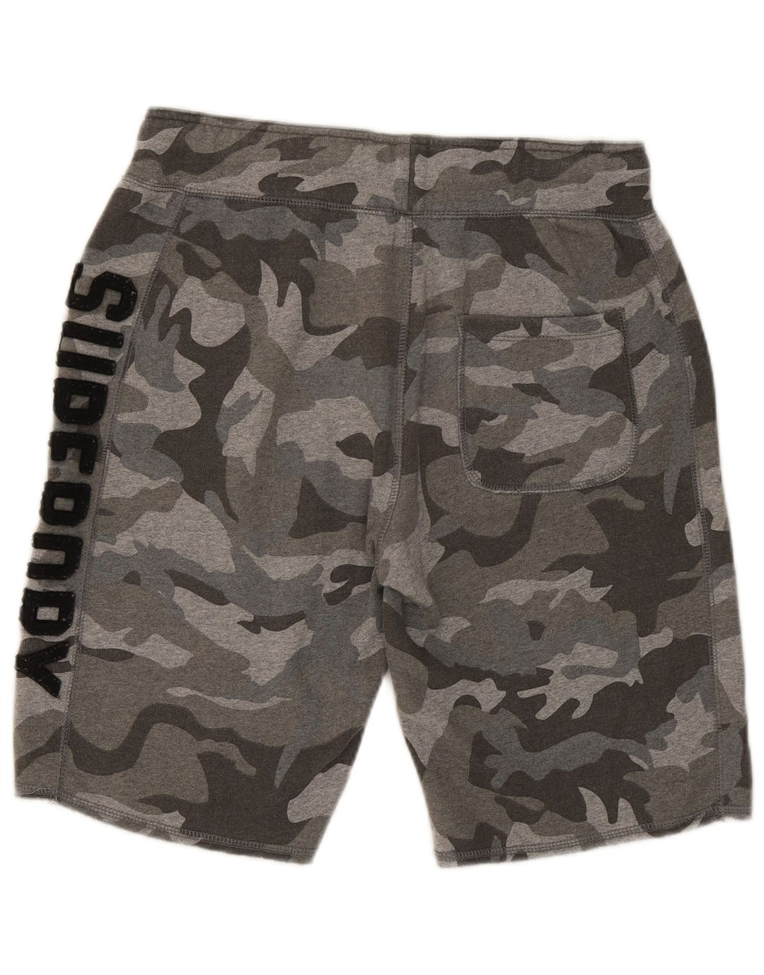 Pantaloncini sportivi grafici da uomo Superdry in cotone mimetico grigio medio