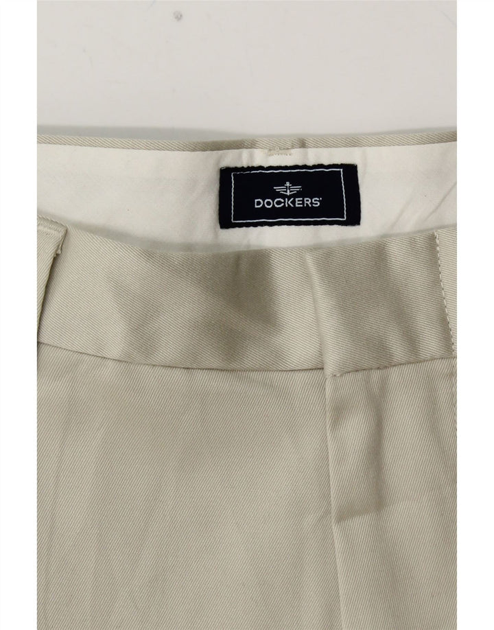 DOCKERS Pantaloni chino da uomo con pegging W32 L29 cotone grigio