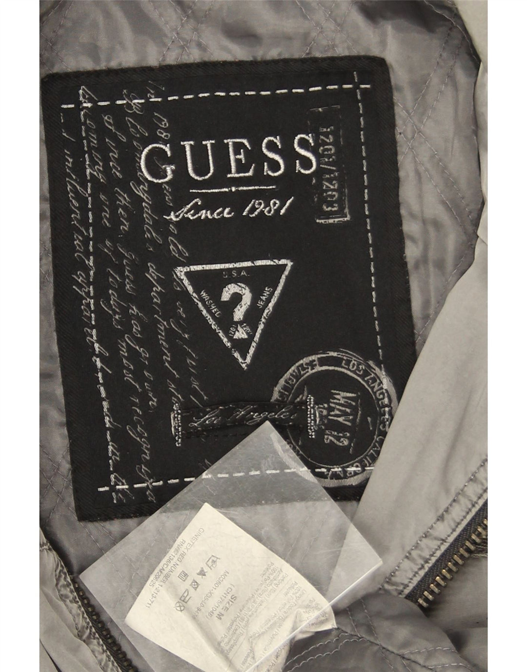 Giubbotto bomber da uomo Guess UK 38 Poliestere grigio medio