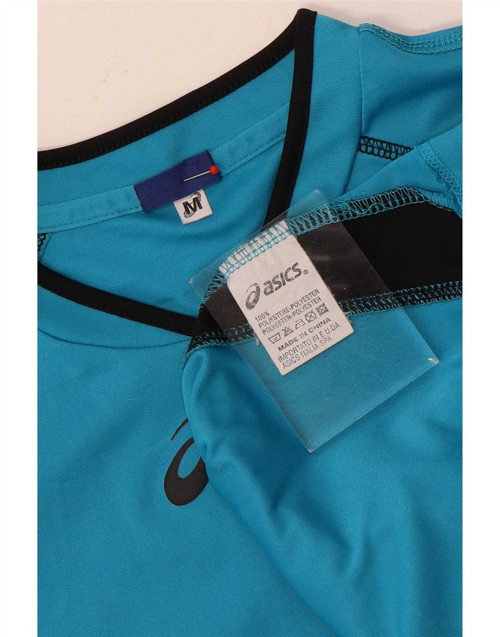T-shirt grafica da uomo Asics Top in poliestere color block blu medio