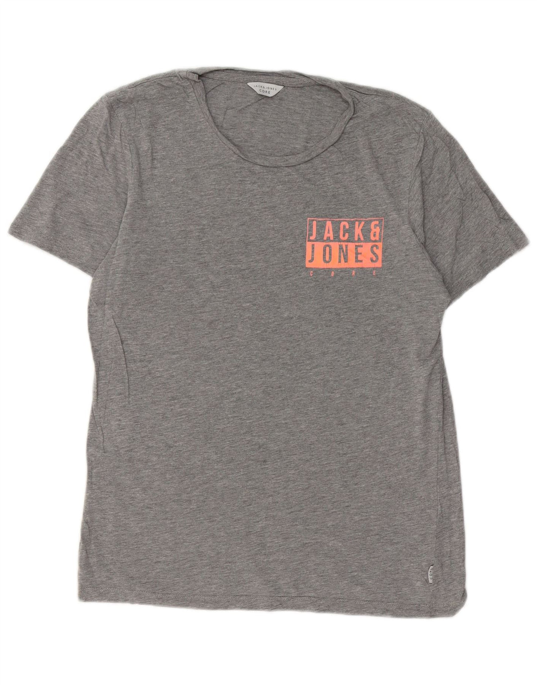 JACK & JONES T-shirt grafica da uomo piccola in cotone grigio