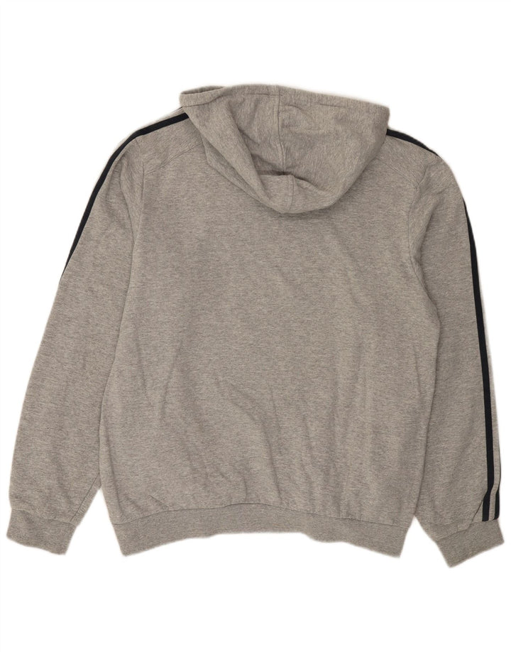 Felpa con cappuccio da uomo Adidas in cotone chiazzato grigio medio