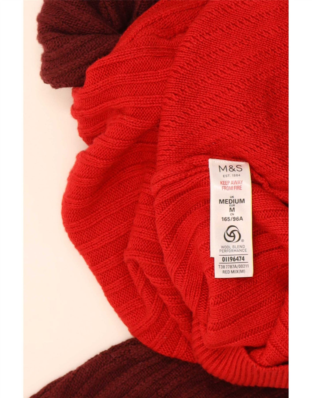 Maglione maglione con scollo a barca da donna Marks & Spencer UK 14 rosso medio
