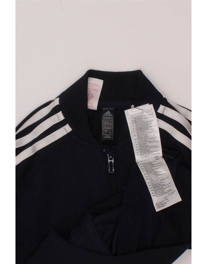Giacca superiore della tuta da ragazzo Adidas 5-6 anni in poliestere blu navy