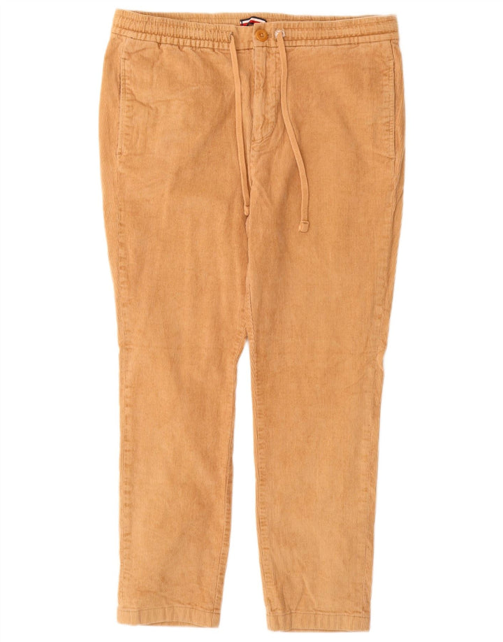 Pantaloni slim da donna in velluto a coste Tommy Hilfiger medi W30 L27 cotone beige