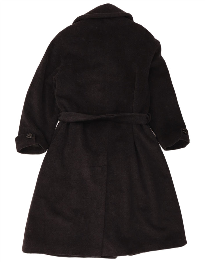 Cappotto doppiopetto vintage da donna UK 16 grande in lana grigia