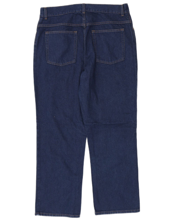 L.L.Bean Womens Original Fit Straight Jeans XL W34 L28 Navy Blue Cotton