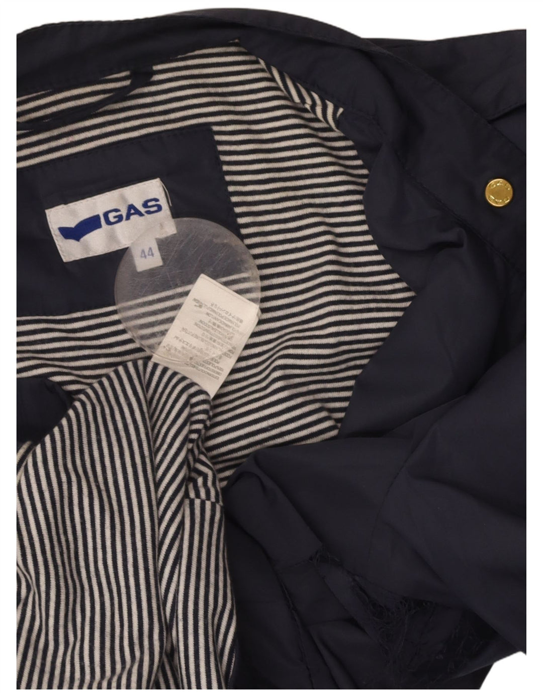 GAS Womens Military Bomber Jacket IT 44 Medium Navy Blue Polyester