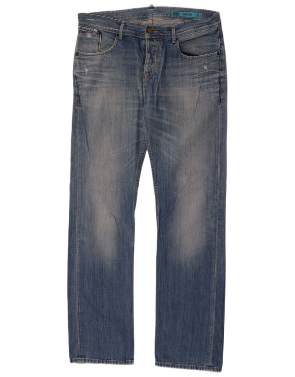 Jeans dritti con zip Ryder da uomo Tommy Hilfiger W34 L34 cotone blu