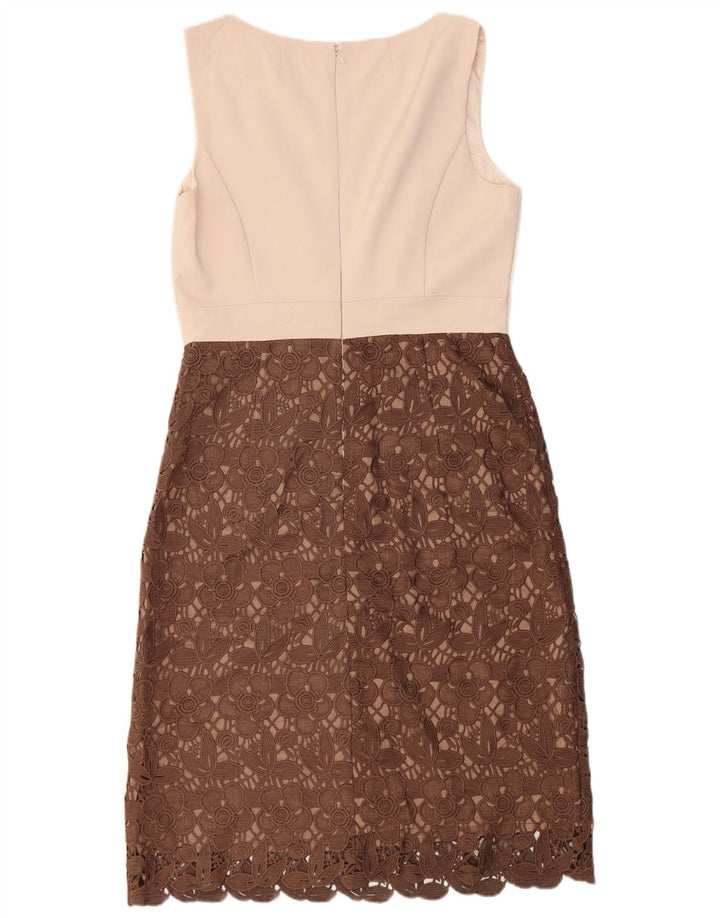 Abito tubino senza maniche da donna Phase Eight UK 14 Acetato marrone medio