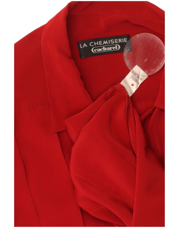 CACHAREL Womens Longline Shirt Blouse UK 14 Medium Red Polyester
