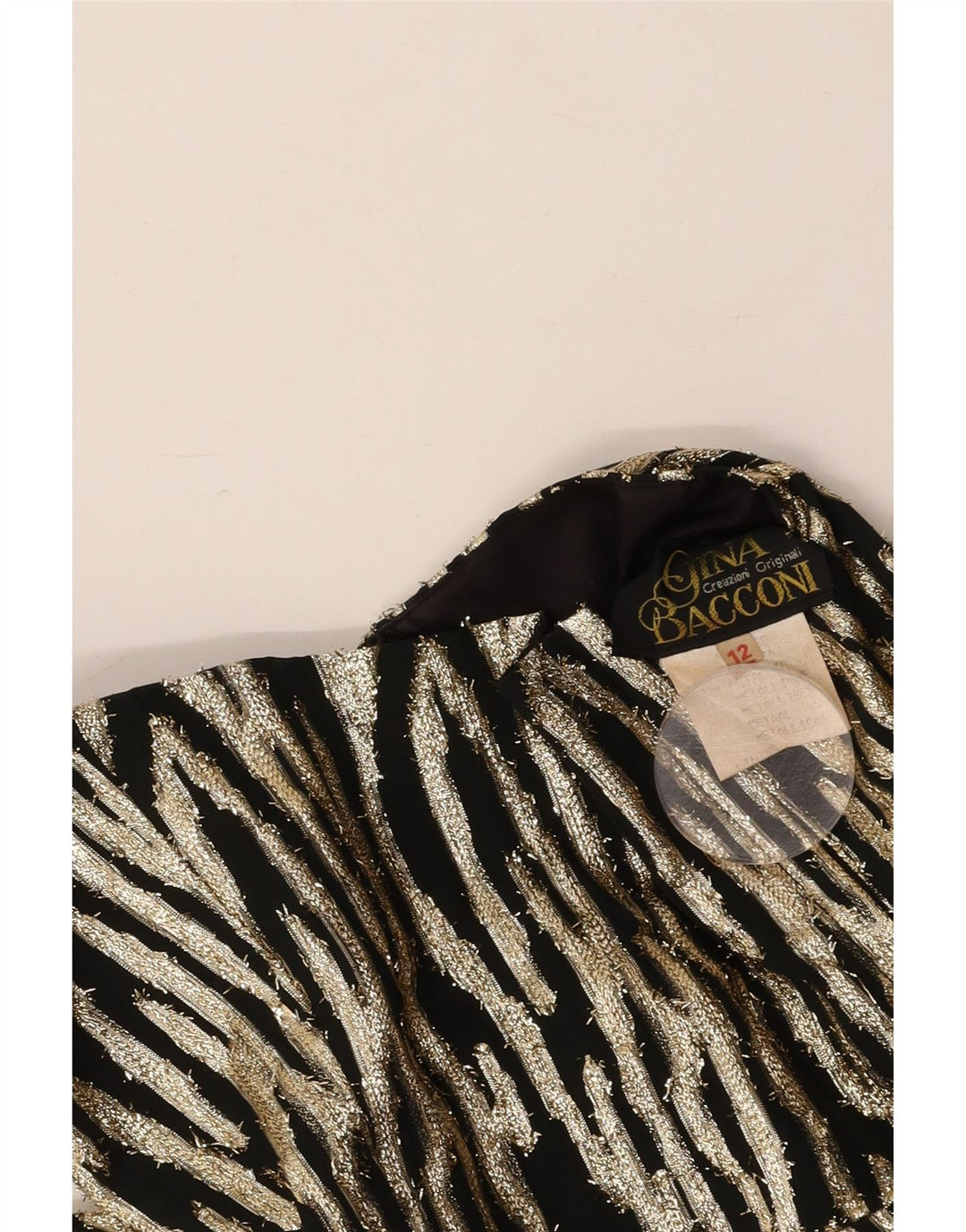 GINA BACCONI Abito senza spalline da donna UK 12 Medio Nero Stampa animalier
