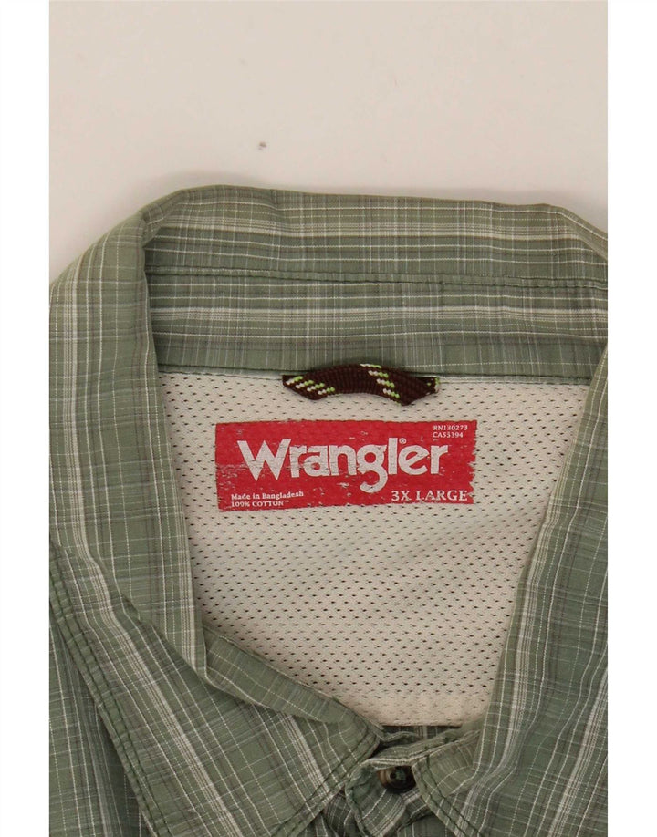 Camicia a maniche corte da uomo Wrangler 3XL a righe verdi