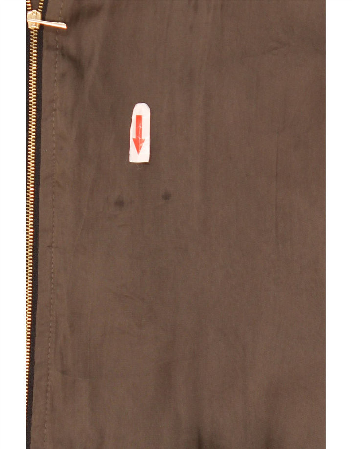 Giubbotto bomber oversize da donna Zara UK 10 piccolo poliestere color block kaki
